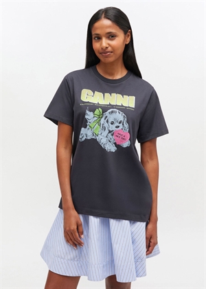 Neon Puppy tee Phantom T4333 Ganni 